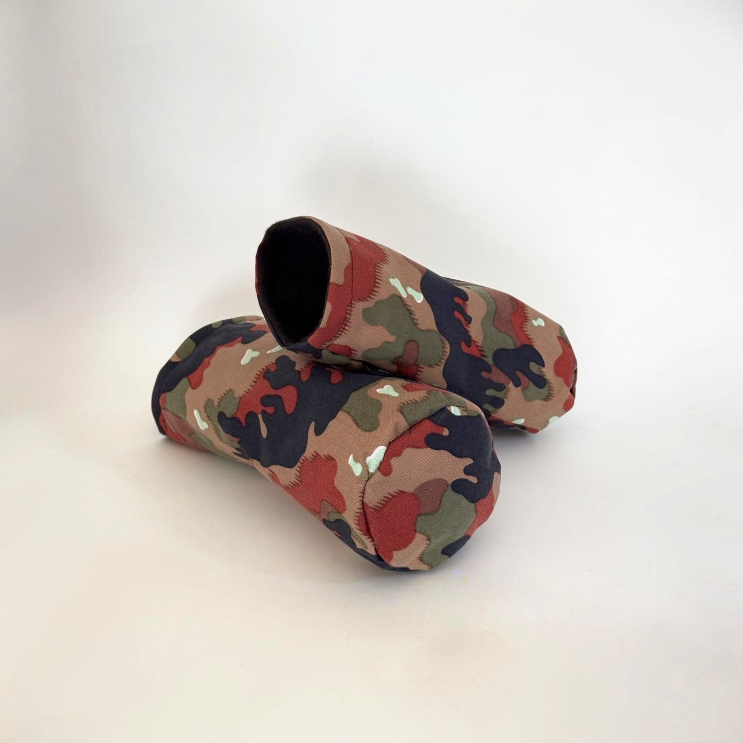 Handmade 500D golf headcover in classic Swiss Alpenflage camo pattern. Military field pattern. Black fleece lining, hidden elastic, Greyside label. Limited run. $60-$115.Made in USA.