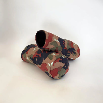 Handmade 500D golf headcover in classic Swiss Alpenflage camo pattern. Military field pattern. Black fleece lining, hidden elastic, Greyside label. Limited run. $60-$115.Made in USA.