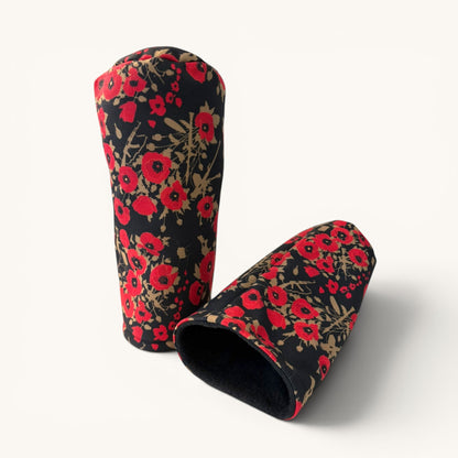 Greyside Golf poppies of war Camo driver headcover made from Cordura, with black fleece interior and elastic closure.