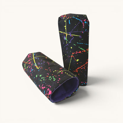 Greyside Golf splatter job Camo driver headcover made from Cordura, with purple fleece interior and elastic closure.